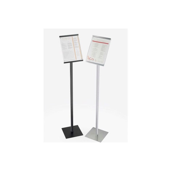 Cal-Mil 1153-46-74 Tall Metal Magnetic Sign Display for 8" x 11" Sign 8-1/2"W x 11"D x 46"H Silver 1153-46-74 - main
